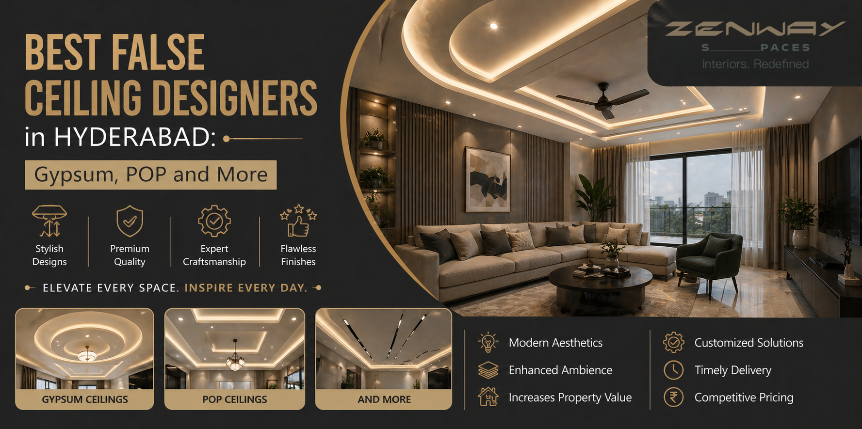 Best False Ceiling Designers in Hyderabad: Gypsum, POP and More